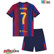 Camiseta Barcelona Fermin Lopez #7 Primera Equipación para niños 2026-27 manga corta (+ pantalones cortos)